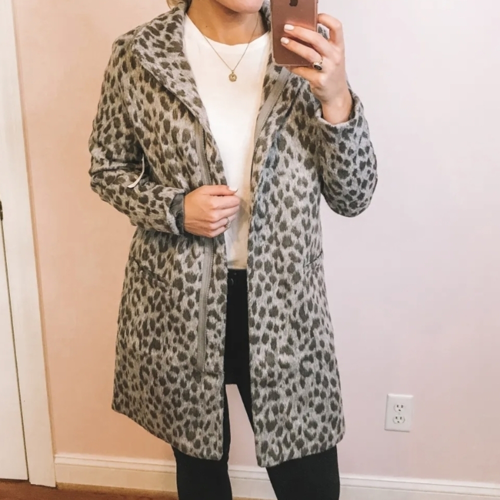 Old Navy Women Peacoat Gray Animal Print Size XS - Picture 2 of 15